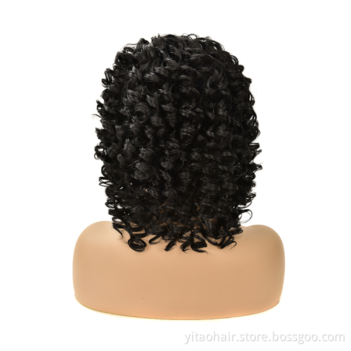 Wholesale Short Afro Curly Kinky Wig Fulffy Wave Synthetic Hair Wigs for Black Women Ombre Brown Blonde Short Curly Wigs